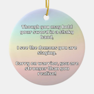 Empath Warrior Positive Quote Encouragement Ceramic Ornament