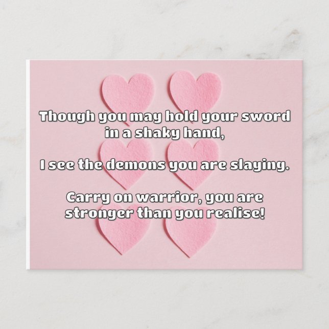 Empath Warrior Positive Quote Encouragement  Postcard (Front)