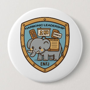 Empathy Elephant – Harmonic Leadership 4 Inch Round Button