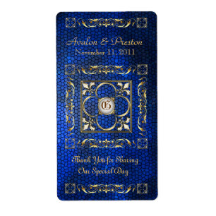 Empereur Mariage de vin de verre coloré bleu Étiqu