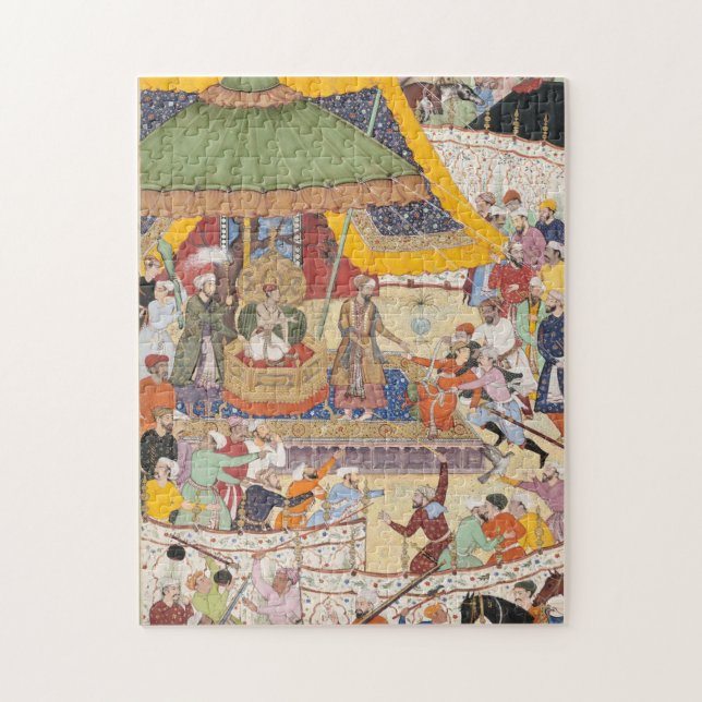 Emperor Akbar Arrests Shah Abul Maali, Akbarnama Jigsaw Puzzle (Vertical)
