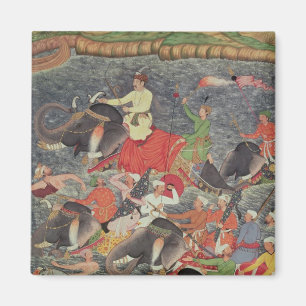 Emperor Akbar crossing the River Ganges Magnet