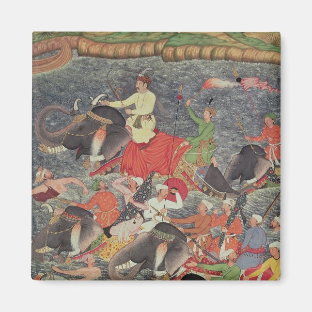 Emperor Akbar  crossing the River Ganges Magnet (Front)