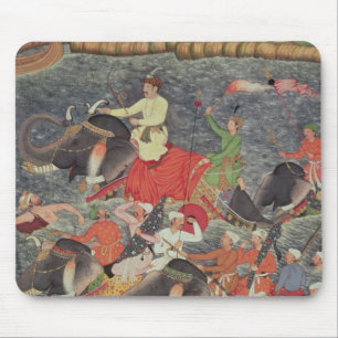 Emperor Akbar  crossing the River Ganges Mouse Pad