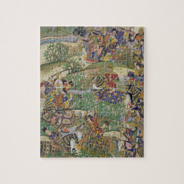 Emperor Akbar (r.1556-1605) at the battle of Samal Jigsaw Puzzle (Vertical)