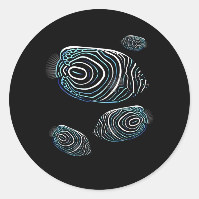 Emperor Angelfish Classic Round Sticker (Front)