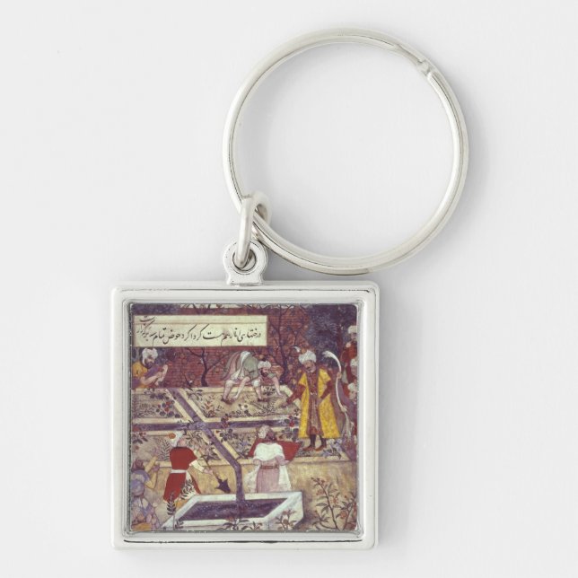 Emperor Babur and his architect plan Keychain (Front)