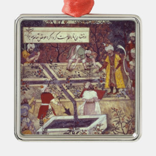 Emperor Babur and his architect plan Metal Ornament