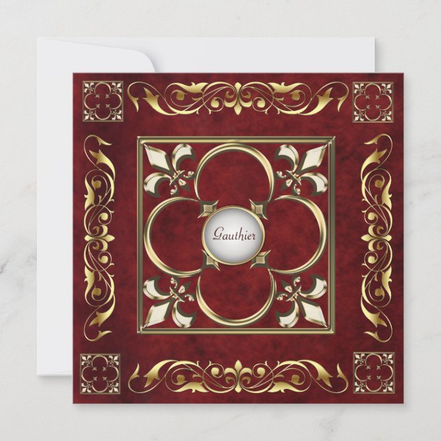 Emperor Fleur De Lis Rosewood Regency Invitation (Front)