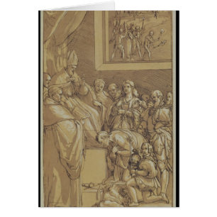 Emperor Henri IV  at the feet of Pope Gregory