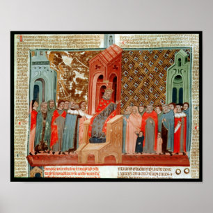 Emperor Justinian  and his court Poster