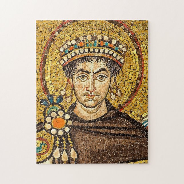 Emperor Justinian Byzantine Mosaic Icon Jigsaw Puzzle (Vertical)