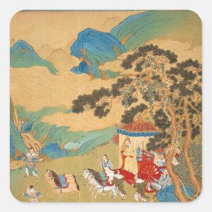 Emperor Mu Wang of the Chou Dynasty in Square Sticker