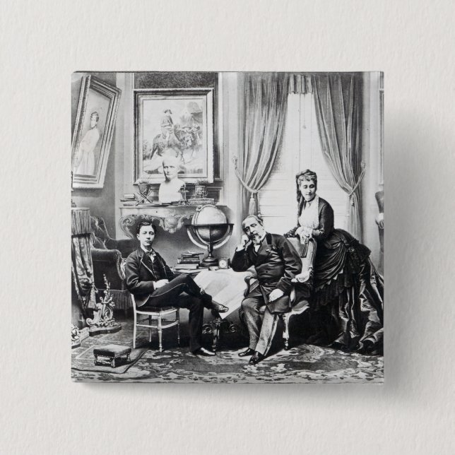 Emperor Napoleon III 2 Inch Square Button (Front)