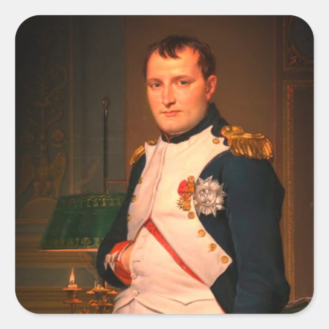 Emperor Napoleon in His Study at the Tuileries Square Sticker (Front)