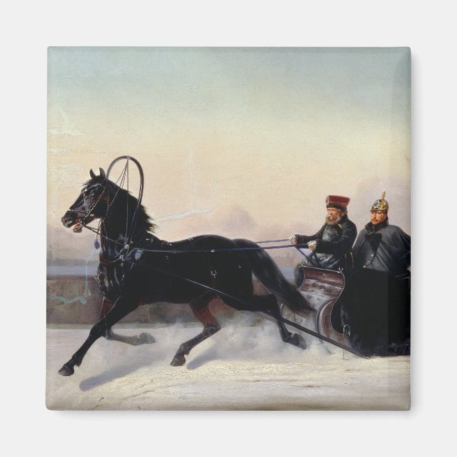 Emperor Nicholas I  Driving in a Sleigh Magnet (Front)