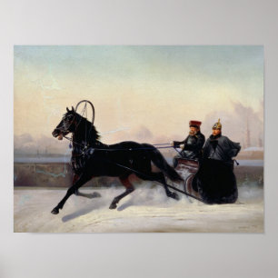 Emperor Nicholas I Driving in a Sleigh Poster
