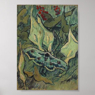 Emperor or Great Peacock Moth Van Gogh Fine Art Poster