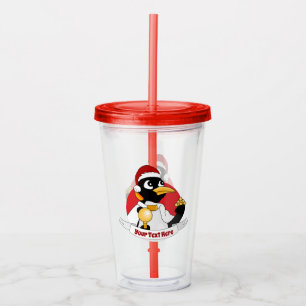 Emperor penguin Christmas cartoon Acrylic Tumbler