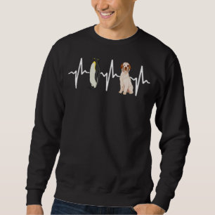 Emperor Penguin Clumber Spaniel Heartbeat Dog Sweatshirt