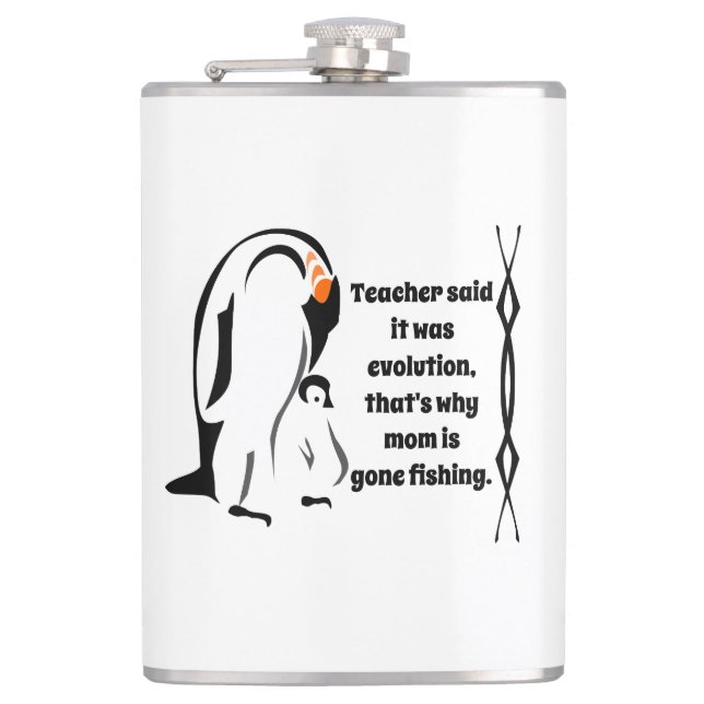Emperor Penguin Father Standing with Son Hip Flask (Front)