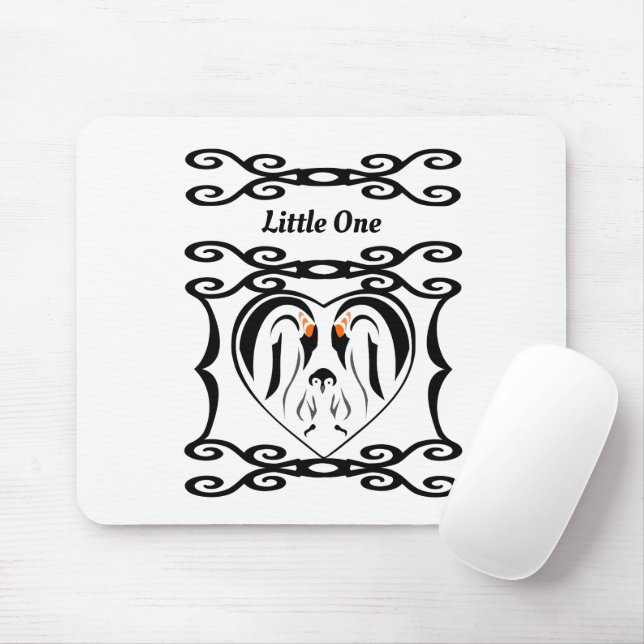Emperor Penguin Forever Love Birds Mouse Pad (With Mouse)