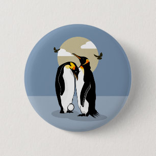 Emperor penguin parents 2 inch round button