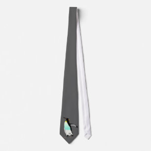 Emperor Penguin Persoanlized Monogram Initial Mens Tie