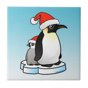 Emperor Penguin Santa Tile