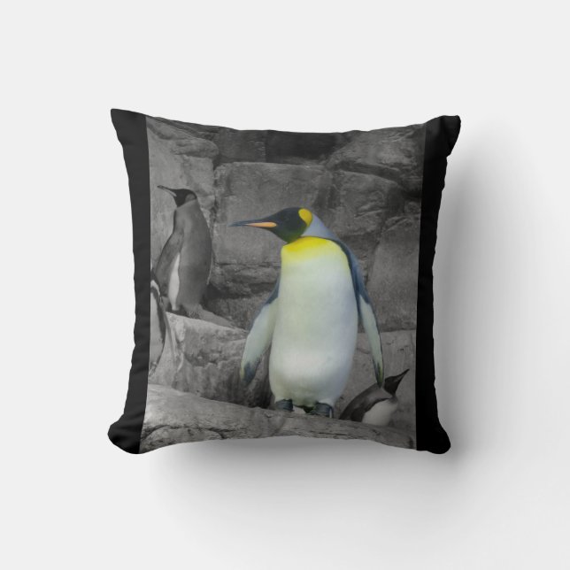 Emperor Penguin Throw Pillow (Front)