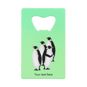 Emperor Penguin Using A Mobile Device Phone Wallet Bottle Opener