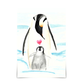 Emperor Penguin Watercolour Adoption Day Card