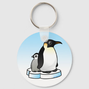 Emperor Penguin with Chick Keychain
