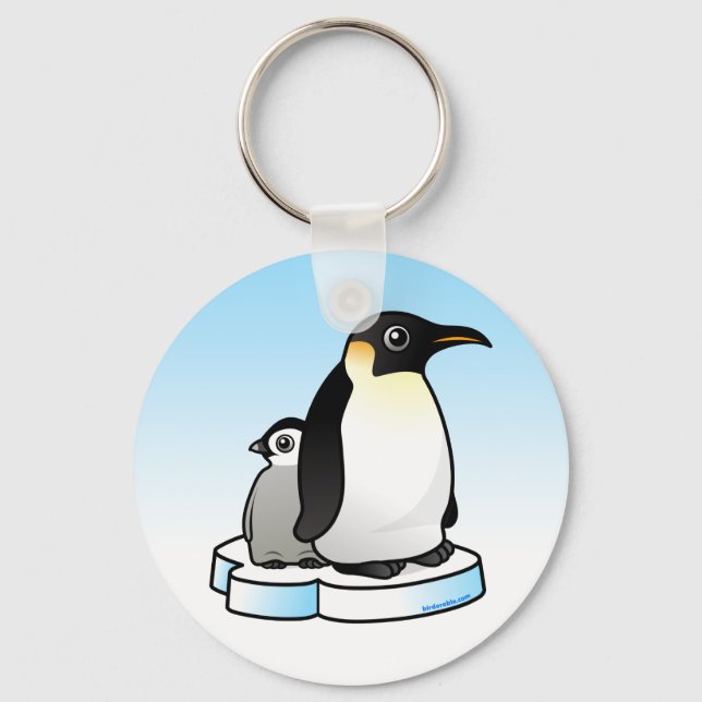 Emperor Penguin with Chick Keychain (Front)