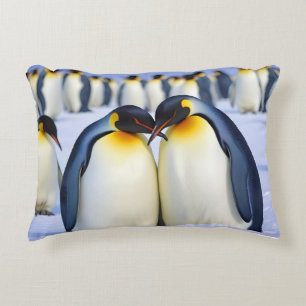 Emperor Penguins Animal Nature Wildlife Affection Accent Pillow