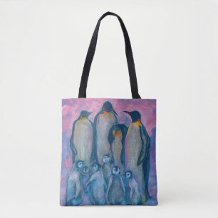 Emperor Penguins, Antarctic Birds Parents and Kids Tote Bag