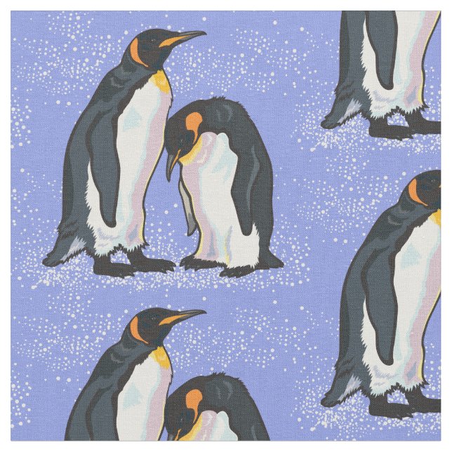 Emperor penguins fabric (Close Up)