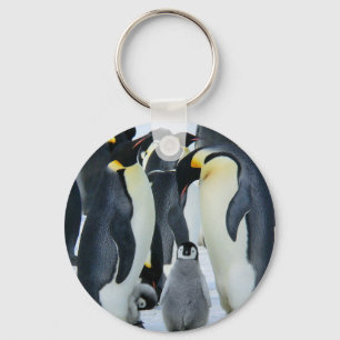 Emperor penguins keychain