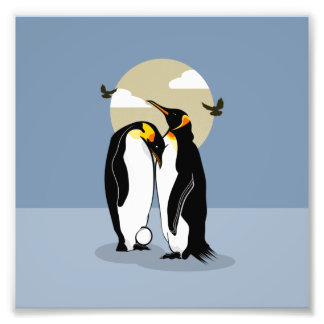 Emperor Penguins with Egg Photo Print