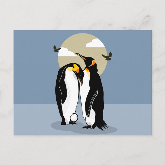 Emperor Penguins with Egg Postcard (Front)