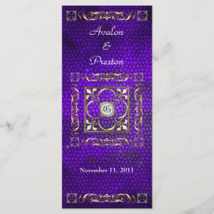 Emperor Purple Stained Glass Wedding Program