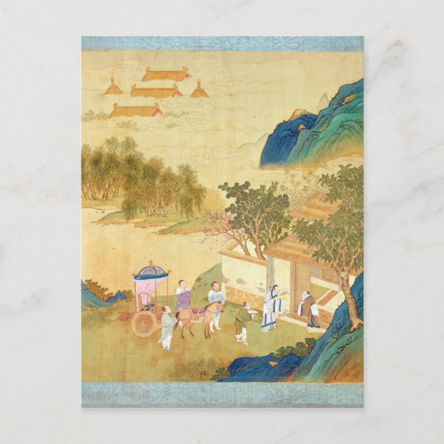 Emperor Wu Ti  welcoming a man of letters Postcard (Front)