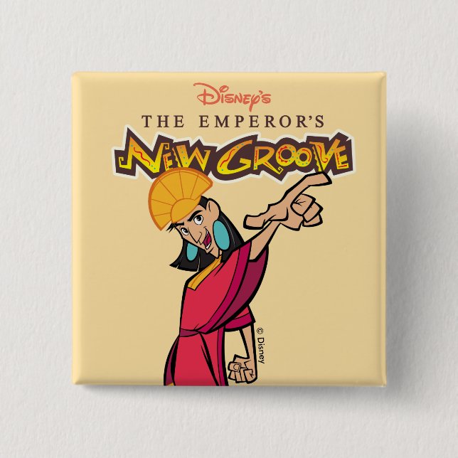 Emperor's New Groove Kuzco 2 Inch Square Button (Front)