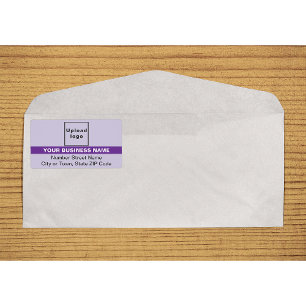 Emphasized Business Name on Purple Shipping Label