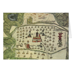 Empire aztèque de Montezuma, carte antique du mond