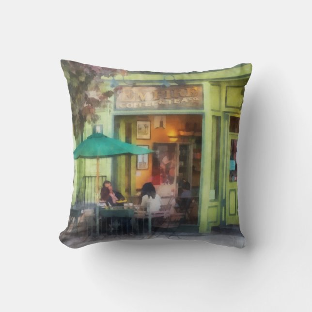 Empire Coffee and Tea Throw Pillow (Front)
