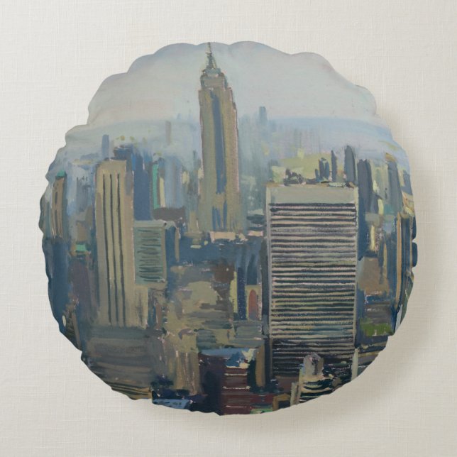 Empire State Building 2012 Round Pillow (Front)