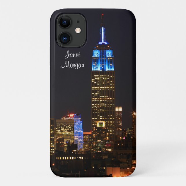 Empire State Building, 30 Rock in blue for Autism Case-Mate iPhone Case (Back)