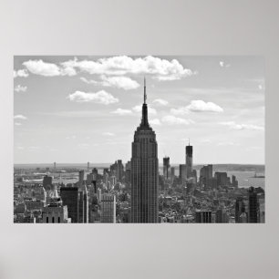 Empire State Building affiche noir et blanc