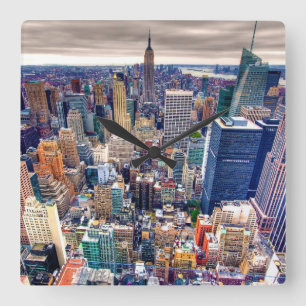Empire State Building and Midtown Manhattan Square Wall Clock